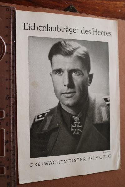 Broschüre Eichenlaubträger des Heeres - Oberwachtmeister Primozic